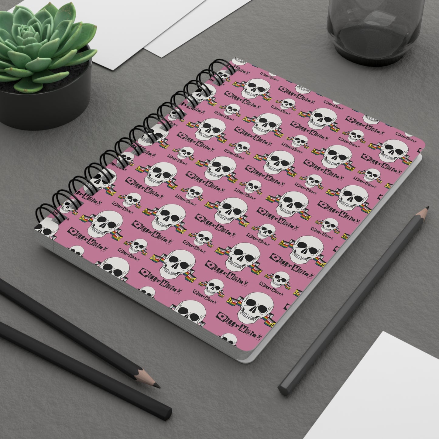 Queer Mutiny Lined Spiral Journal in Pink
